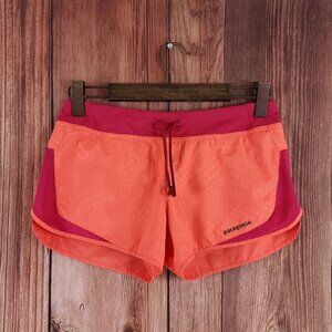 Patagonia Womens Sz XS Strider Shorts Orange Running Jogging Outdoor Lined 24653